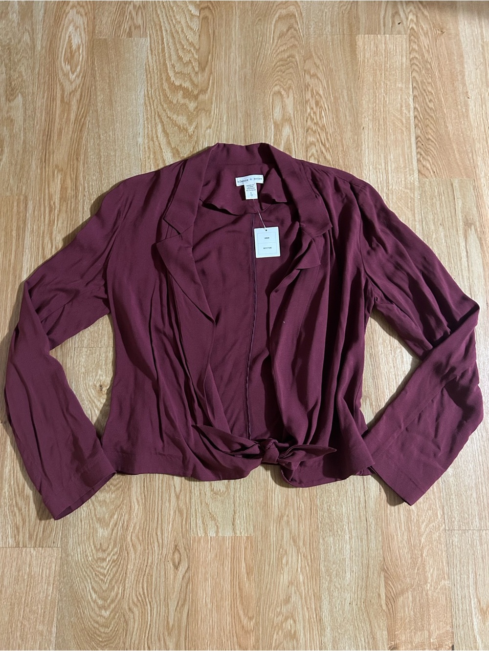 UO Silence + Noise Burgundy Blazer-Style Jacket Size Large